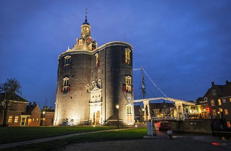 The old fortified tower at the entrance to Enkhuizen’s harbour